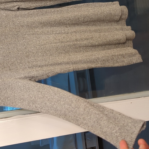 Heather Grey Ribbed Crossover Maternity/Nursing Top - Picture 3 of 4